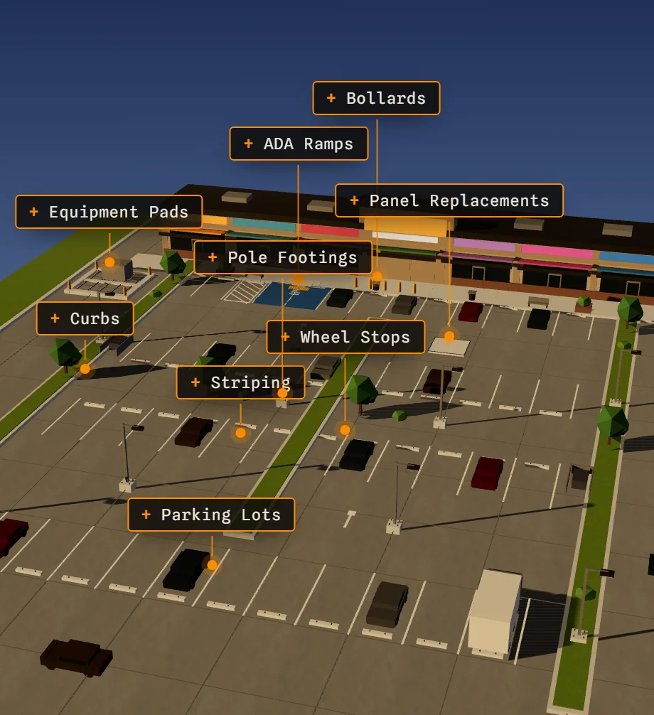 3D model of Commercial Concrete work by Lucky's Concrete